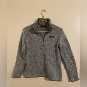 Patagonia Better Sweater Heather Gray 1/4 Zip  Pullover Womens Sm. FREE SHIPPING